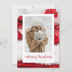 Red Gift Hand-Lettered de Kaarten van de Kerstmis