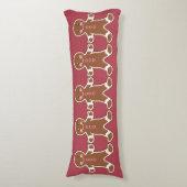 Red Gingerbread Boys Pillow Lichaamskussen (Voorkant Verticaal)