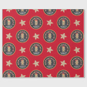 Red Gingerbread Cookie Chalkboard Schattigee aange Cadeaupapier (Vlak)