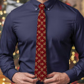 Red Gingerbread Man Polka Dot Christmas Stropdas