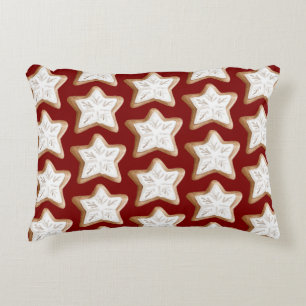 Red Gingerbread Star Cookie Christmas Accent Kussen