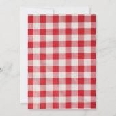 Red Gingham Achtertuin BBQ en Brews Couples Douche Kaart (Achterkant)