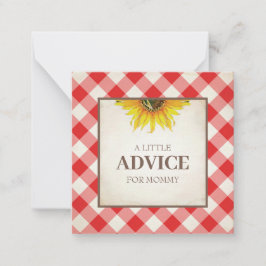 Red Gingham advies voor mammie Shower Insert Notitiekaartje