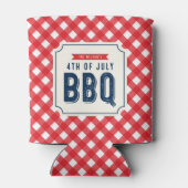 Red Gingham and Blue Fourth of Juli BBQ Blikjeskoeler (Achterkant)
