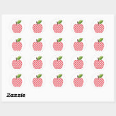 Red Gingham Apple Ronde Sticker (Vel)