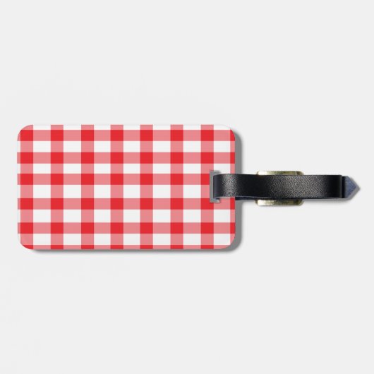 Red Gingham Bagagelabel (Achterkant horizontaal)