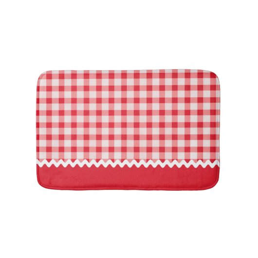 Red Gingham Bath Mat (Voorkant)