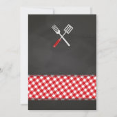 Red Gingham BBQ Baby shower Kaart (Achterkant)