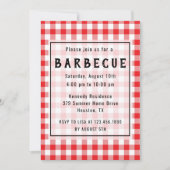 Red Gingham BBQ Party Kaart (Voorkant)