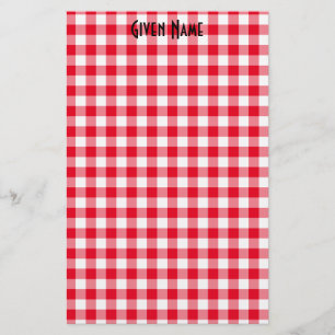 Red Gingham Briefpapier