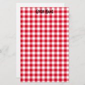 Red Gingham Briefpapier (Voorkant / Achterkant)