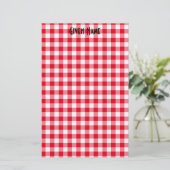 Red Gingham Briefpapier (Staand voorkant)