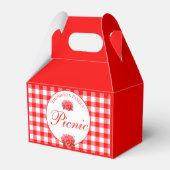 Red Gingham Buffalo Check Picnic Custom Favor Box Bedankdoosjes (Voorkant Zijde)