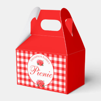 Red Gingham Buffalo Check Picnic Custom Favor Box Bedankdoosjes