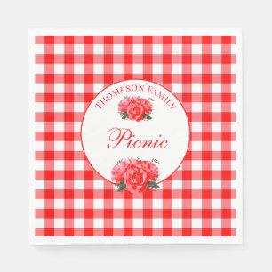 Red Gingham Buffalo controleert Picnic Paper Napki Servet