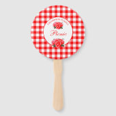 Red Gingham Buffalo Pset Summer Picnic Handwaaier (Achterkant)