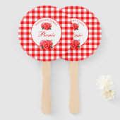 Red Gingham Buffalo Pset Summer Picnic Handwaaier (Voorkant en achterkant)
