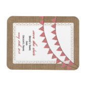 Red Gingham Bunting Burlap geïnspireerd op Save th Magneet (Horizontaal)