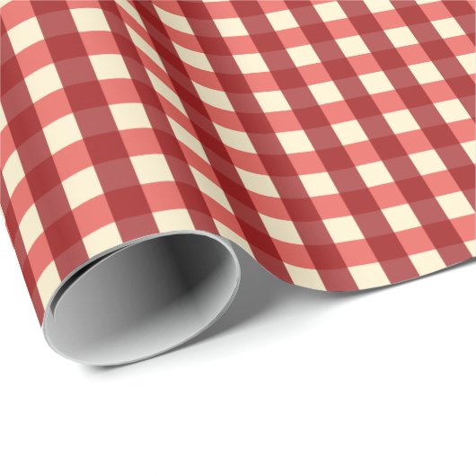 Red Gingham Cadeaupapier (Rol Hoek)