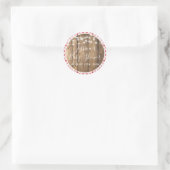 Red Gingham Check geruite rustieke houten event sh Ronde Sticker (Tas)