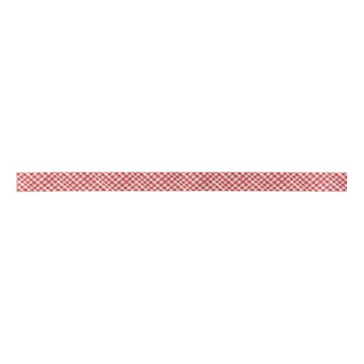 Red Gingham Check Party Ribbon Lint (Voorkant)