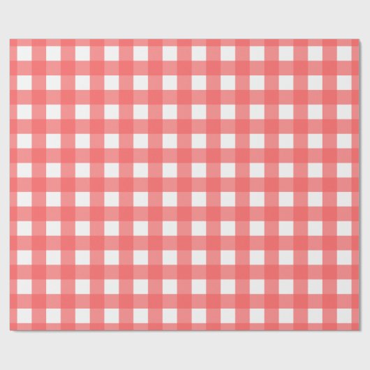 Red Gingham Check Pattern Cadeaupapier (Vlak)