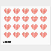 Red Gingham Check Pattern Hart Sticker (Vel)