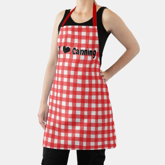 Red Gingham Check Pattern I Heart Canning Schort (Insitu)