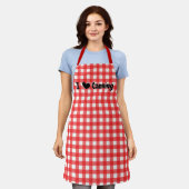 Red Gingham Check Pattern I Heart Canning Schort (Gedragen)