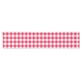 Red Gingham Check Pattern Korte Tafelloper (Horizontaal)