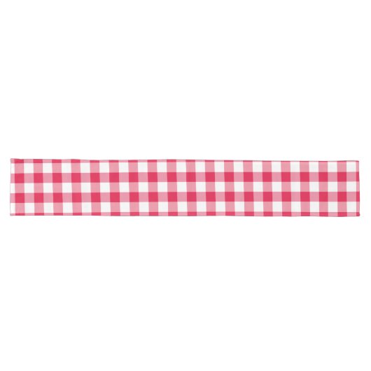 Red Gingham Check Pattern Lange Tafelloper (Horizontaal)