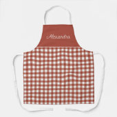 Red Gingham Check Volwassen gepersonaliseerd koken Schort (Voorkant)