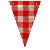 Red Gingham Checkered Pattern Burlap Kijk Vlaggetjes (Tweede vlag)