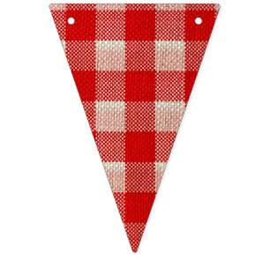 Red Gingham Checkered Pattern Burlap Kijk Vlaggetjes