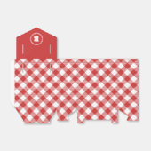 Red Gingham Checkered Pattern Favor Box Bedankdoosjes (Uitgevouwen)