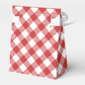 Red Gingham Checkered Pattern Favor Box Bedankdoosjes (Achterkant)