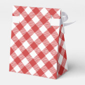 Red Gingham Checkered Pattern Favor Box Bedankdoosjes (Achterkant)