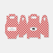 Red Gingham Checkered Summer Barbecue Party Bedankdoosjes (Uitgevouwen)