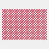 Red Gingham Checks Design Inpakpapier Vel (Voorkant 3)