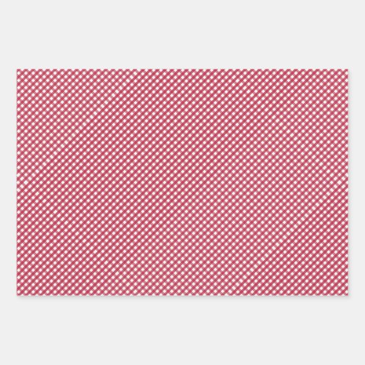 Red Gingham Checks Design Inpakpapier Vel (Voorkant)