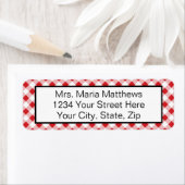 Red Gingham Controleer adres Mailing Labels (Insitu)