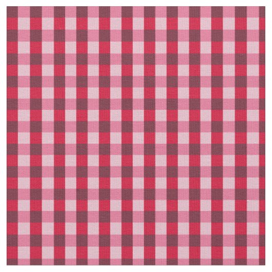 Red Gingham Fabric Stof (Close Up)