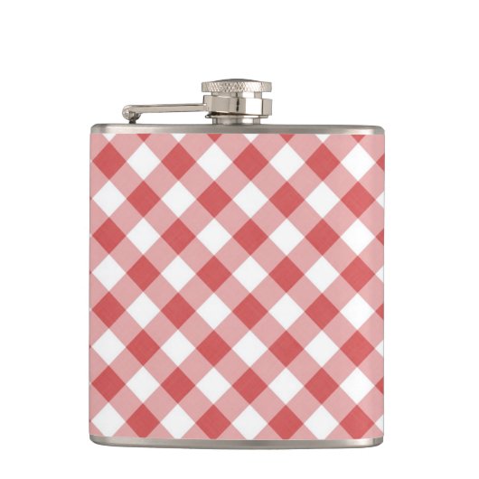 Red Gingham Flask Heupfles (Voorkant)