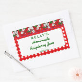 Red gingham floral raspberry jam gelei label (Envelop)