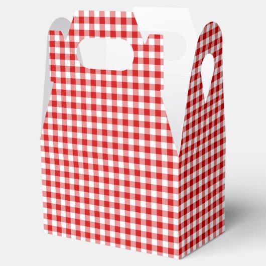 Red Gingham Gable Favor Box Bedankdoosjes (Geopend)