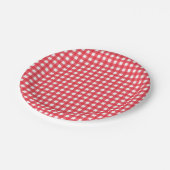 Red Gingham geruit rustieke land picknick partij Papieren Bordje (Gekanteld)