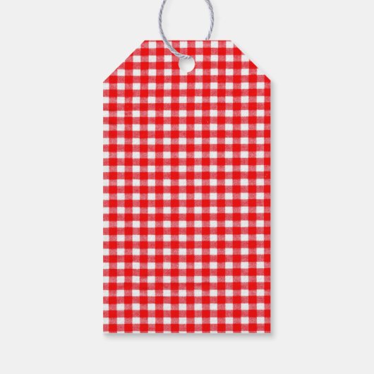 Red Gingham Gift Label Cadeaulabel (Achterkant)