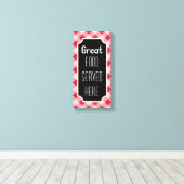 Red Gingham Great Food Sign Canvas (Insitu (Houten vloer))