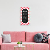 Red Gingham Great Food Sign Canvas Afdruk (Insitu (Woonkamer))