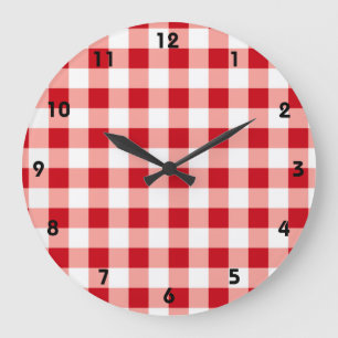 Red Gingham Grote Klok